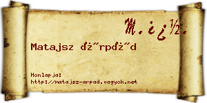 Matajsz Árpád névjegykártya