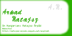 arpad matajsz business card